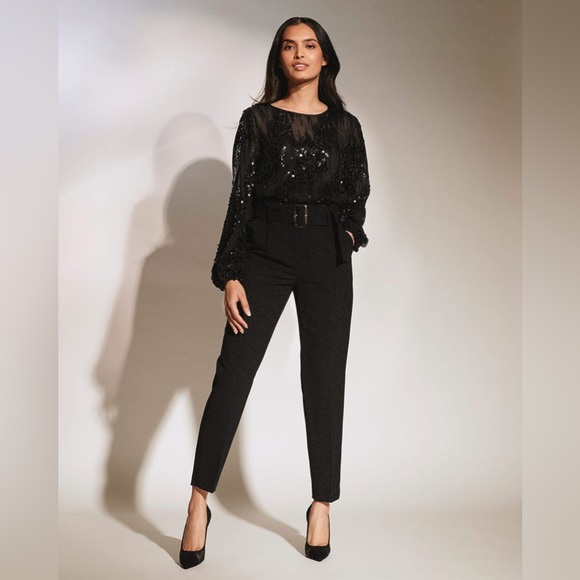 ⬇️⏳RW&CO High-Waist Tapered Ankle Pant With Belt - Picture 2 of 13